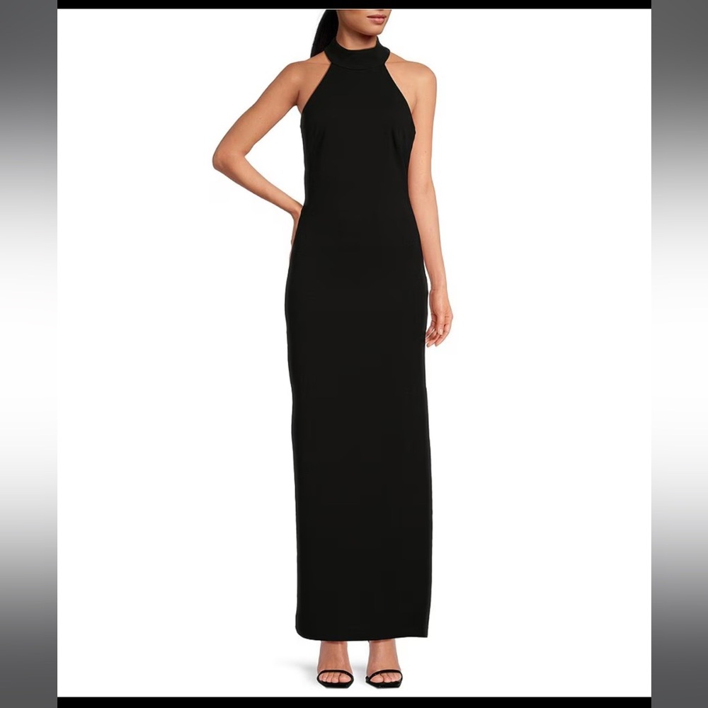 Belle by Badgley Mischka Reese Halter Neck Gown, Size 4, Brand New w/ Tags